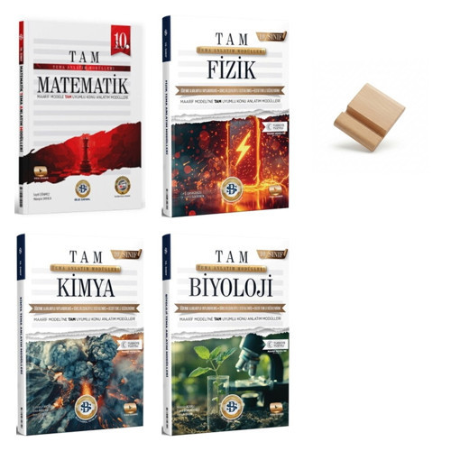 10. Sınıf Matematik Fizik Kimya ve Biyoloji 4lü Set Bilgi Sarmal Anlatım Modülleri + Telefon Standı