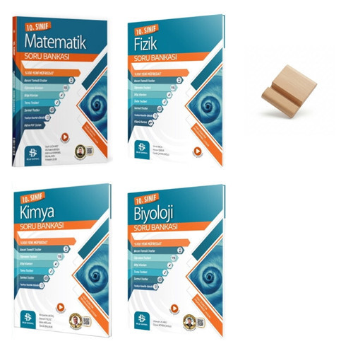 10. Sınıf Matematik Fizik Kimya ve Biyoloji 4lü Set Bilgi Sarmal Soru Bankası + Telefon Standı
