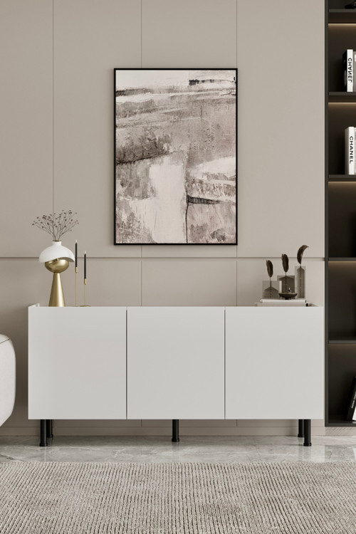 Hitit Konsol Beyaz 175 Cm (100% Mdf) Metal Ayak