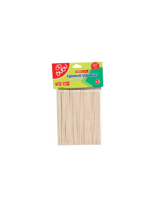 Eğlenceli Çubuklar Naturel 11.5 x 1 Cm 40 Lı