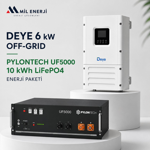 6 kW Off-Grid + Pylontech 10 kWh LiFePO4 Enerji Paketi
