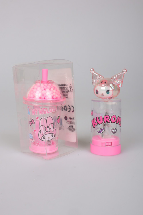 x Dekomus Lisanslı Kuromi My Mug Boncuklu ve 3D Figürlü Tek Bıçaklı Kalemtraş Seti
