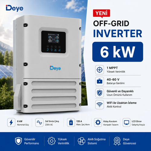 SUN-6K-OG02LP1-EU-AM1 6 kW Off-Grid İnverter