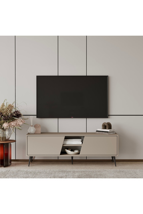 Roma Kumtaşı Bej 120 Cm Tv Ünitesi (100% Mdf&Metal Ayak)