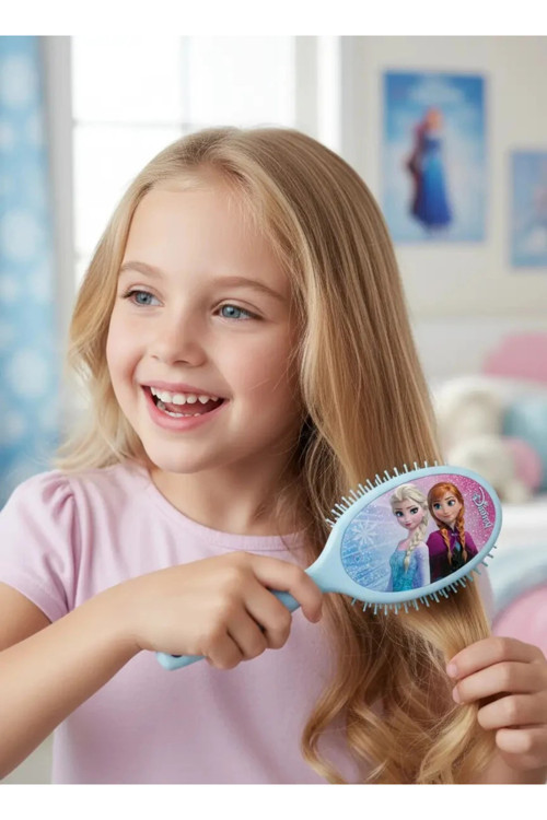 Disney Frozen Lisanslı Oval Saç Fırçası - Mavi