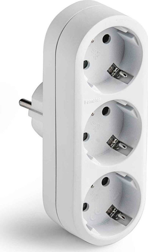 1333 3’lü Priz Çoğaltıcı Adaptör 16A 250V Beyaz Üçlü Priz