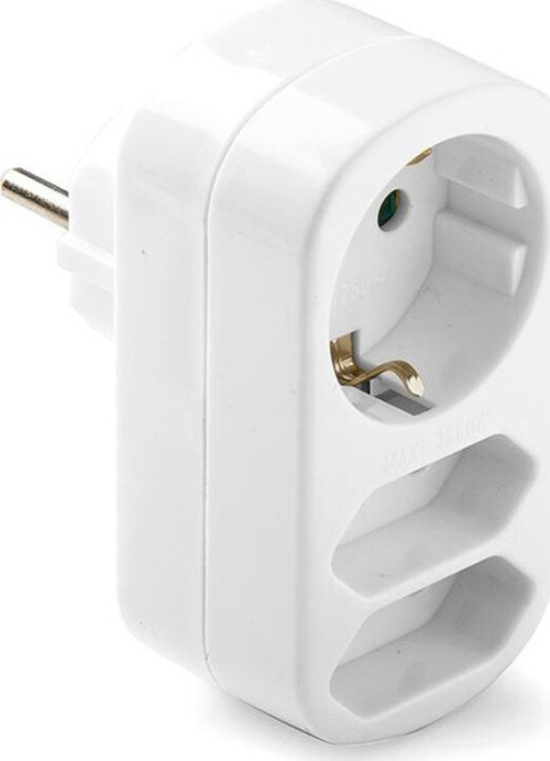 1314 3’lü Topraklı Priz Çoğaltıcı Adaptör 16A 250V Beyaz Schuko