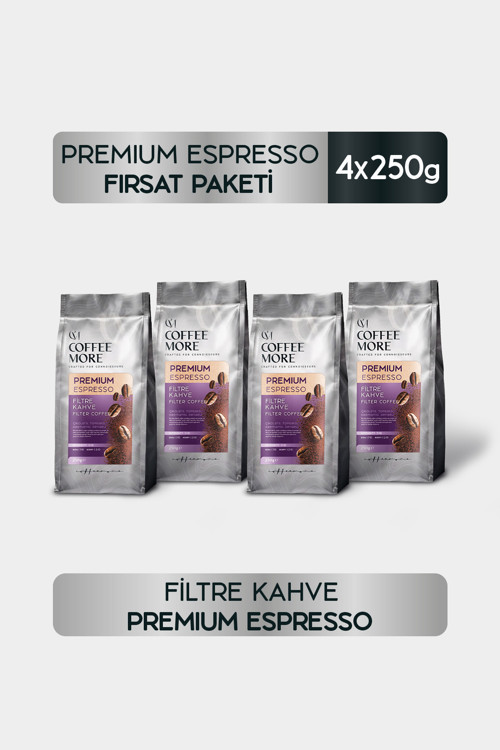 Coffee More Premium Espresso Filtre Kahve 250 gr x 4 Adet