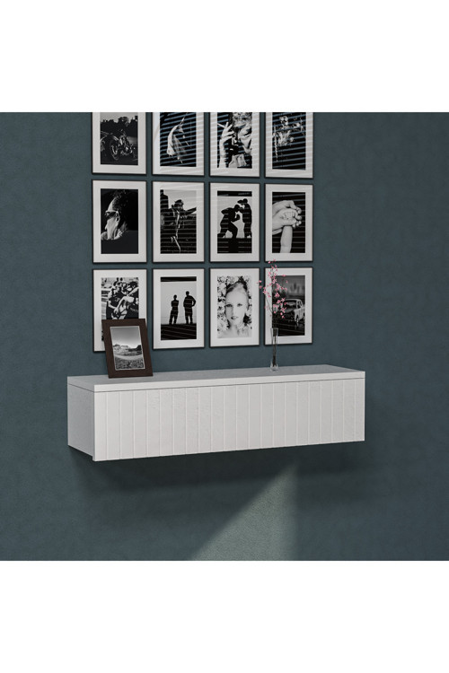 Konsol Tek Büyük Çekmeceli | Dresuar | Duvara Monte Mdf Ahşap Raf | Makyaj Masası 55Cm Uzunluk