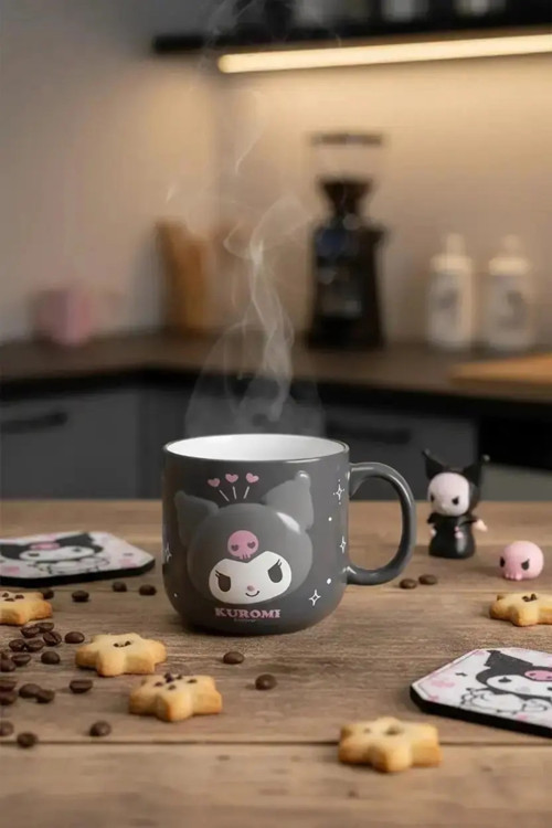 Lisanslı Kuromi Kabartmalı Seramik Kupa - 450 ml