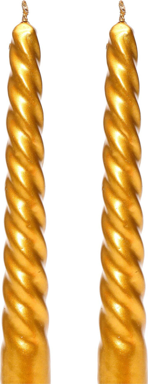 2'li Gold Burgulu Şamdan Mum Seti