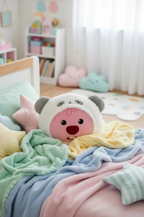 Zanmang Loopy Lisanslı Panda Kostümlü Dekoratif Peluş Yastık 40 cm