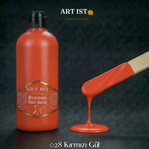 Multisurfaces 500ml Su Bazlı Akrilik Boya - 028 KIRMIZI GÜL