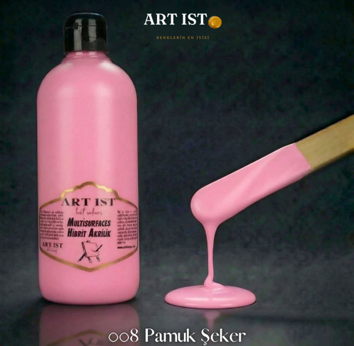 Multisurfaces 500ml Su Bazlı Akrilik Boya - 008 PAMUK ŞEKER