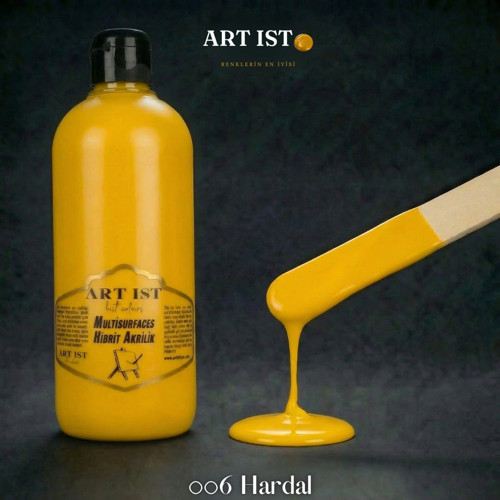 Multisurfaces 500ml Su Bazlı Akrilik Boya - 006 HARDAL SARI