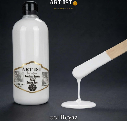 Kendinden Vernikli PLUS Su Bazlı Akrilik Boya 500ml -001 SAF BEYAZ