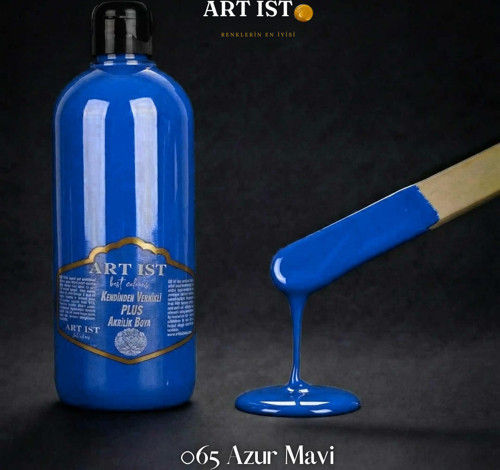 Kendinden Vernikli PLUS Su Bazlı Akrilik Boya 500ml - 065 AZUR MAVİ