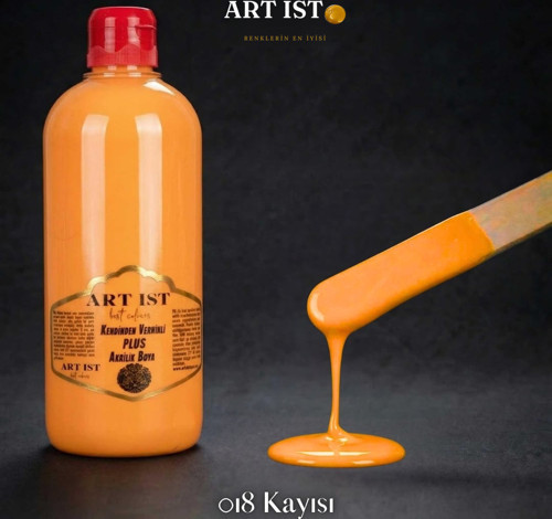 Kendinden Vernikli PLUS Su Bazlı Akrilik Boya 500ml - 018 KAYISI
