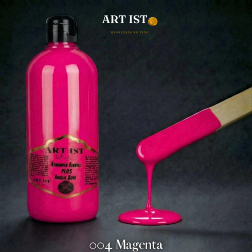 Kendinden Vernikli PLUS Su Bazlı Akrilik Boya 500ml - 004 Magenta