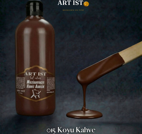 Multisurfaces 500ml Su Bazlı Akrilik Boya - 015 KOYU KAHVE