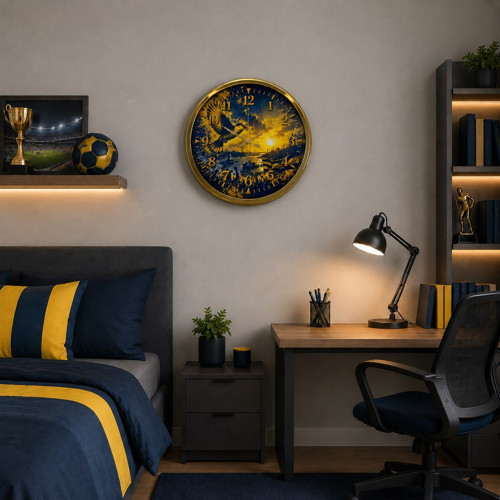 Büro Ev Ofis Dekoru için 40CM Golden Metal Efsane Kanatlar Duvar Saati