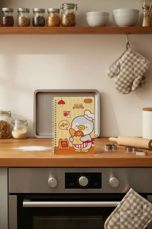 Lisanslı Pişirme Serisi A5 Telli Not Defteri Mini Pen Cook 20.4 Cm