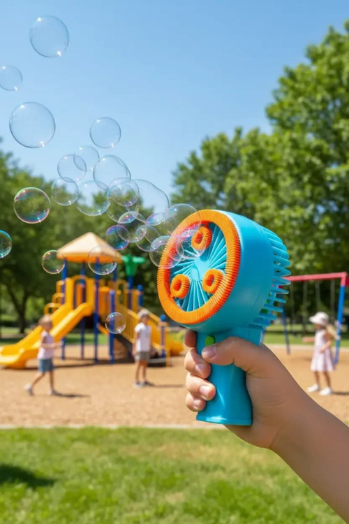Lisanslı El Tipi Baloncuk Oyuncak Eğlenceli Açık Hava Oyun Arkadaşı Mavi 18 Cm