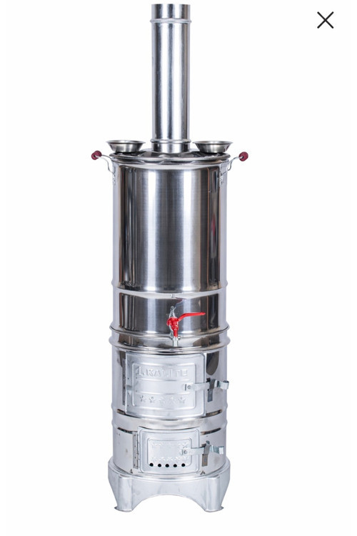 Battal Boy 40 Litre 3 Demlikli Semaver Çelik Sobalı