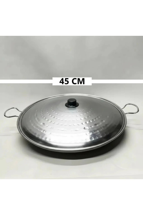 Krom Kapaklı Kavurma Sacı (4 Farklı Boy Seçeneği) 45 Cm