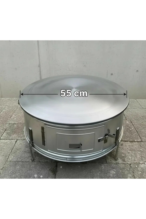 55 Cm Ekmek-Yufka-Bazlama-Gözleme-Katmer Tandırı Çift Saclı Üst Sac Seyyar Çıkartılabilir 1.50 Mm Ka