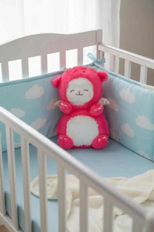 Lisanslı Kuzu Baa Serisi Peluş Oyuncak Ejderha Kostümlü Pembe Yumuşak Figür 25 cm
