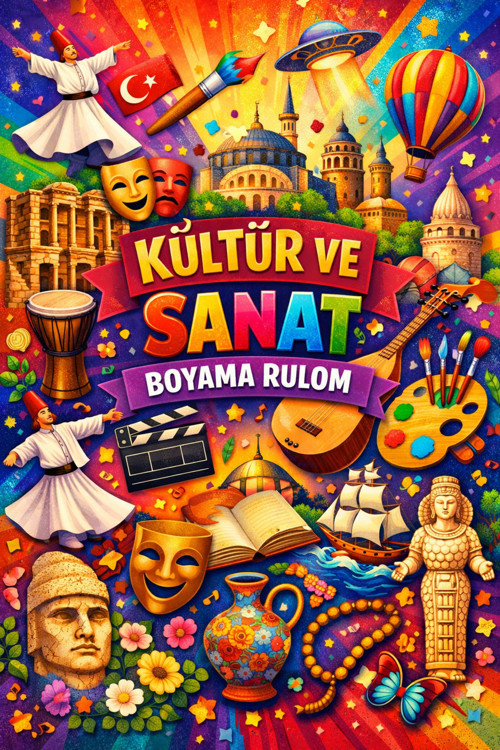 Kültür Ve Sanat Temalı Boyama Rulosu – 30 Cm X 500 Cm – Çocuklar Için Sanat Etkinliği