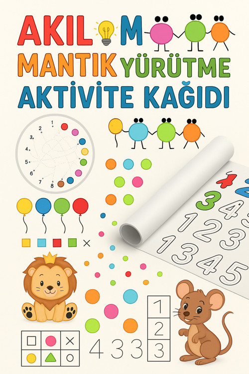 🧠 Mantık Oyunları Ve Etkinlik Rulosu – 4 Metre Dev Eğitici Aktivite Kağıdı |