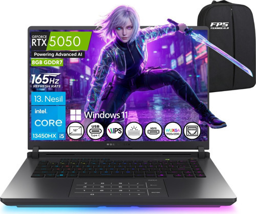 Rog Strix G16 G615JH-N3112 I5-13450HX RTX5050 64GB Ram 4tb SSD 16" Wuxga IPS 165Hz W11 Taşınabilir Bilgisayar