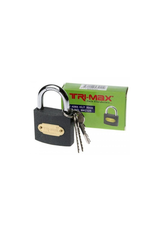 Tri-max Gri Döküm Asma Kilit 25 mm