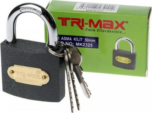 Tri-max Gri Döküm Asma Kilit 25 mm