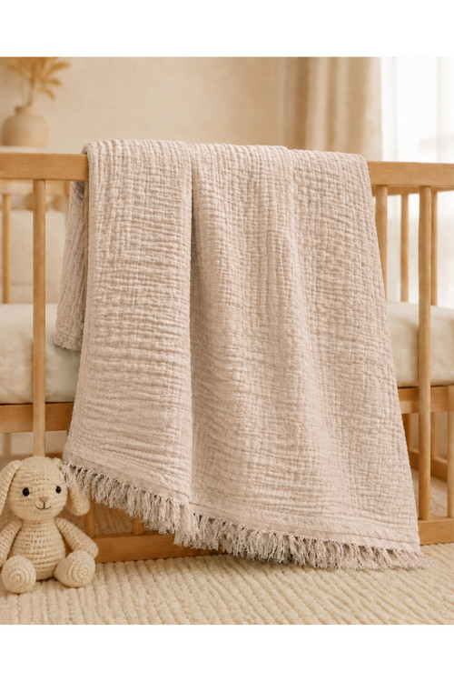 Müslin Bebek Örtüsü | %100 Pamuk | 90x120 | Nefes Alan Yumuşak Yenidoğan Kundak ve Bebek Battaniyesi