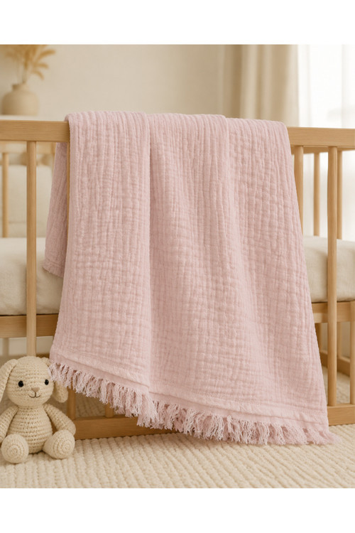 Müslin Bebek Örtüsü | %100 Pamuk | 90x120 | Nefes Alan Yumuşak Yenidoğan Kundak ve Bebek Battaniyesi