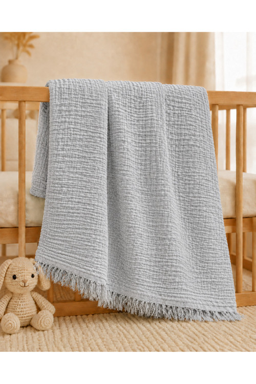 Müslin Bebek Örtüsü | %100 Pamuk | 90x120 | Nefes Alan Yumuşak Yenidoğan Kundak ve Bebek Battaniyesi