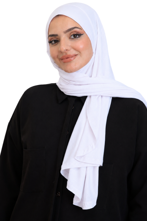 Penye Boyun Kapamalı Şal Başörtü Hazır Giyim Turban Esnek Jersey Şal