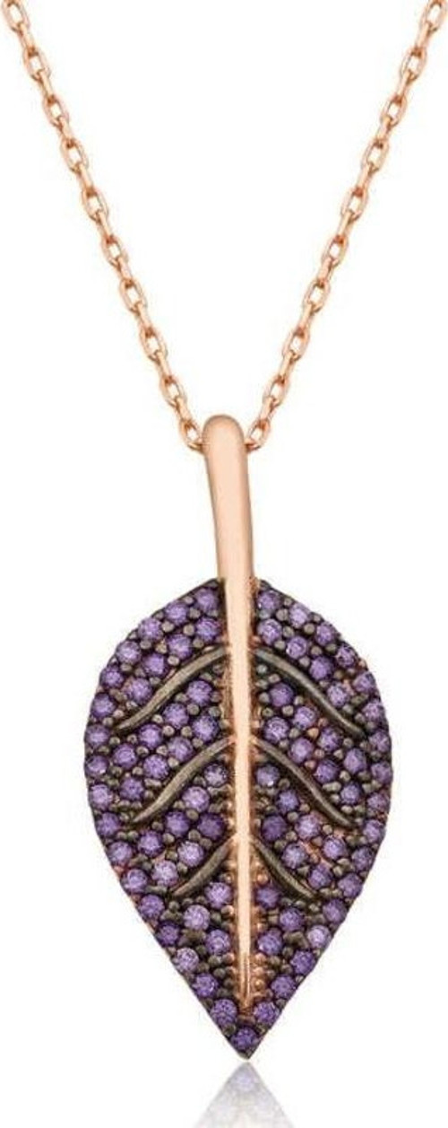 Gümüş Yaprak Bayan Kolye