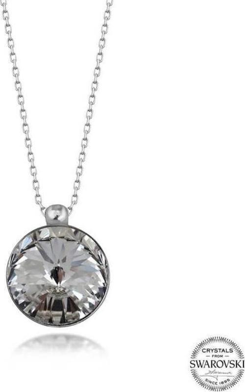 Swarovski Crystal Taşlı Çerçeveli Gümüş Kadın Kolye
