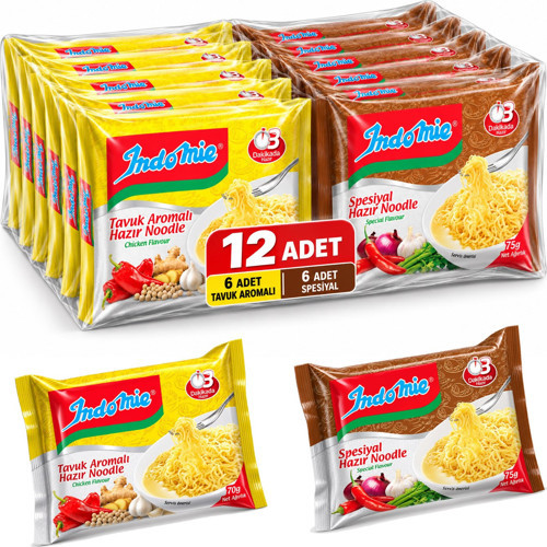 Noodle Spesiyal 75 Gr - Tavuklu 70 gr 12 li Karma Paket