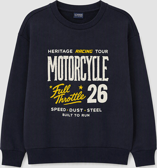 LC WAIKIKI Lacivert Baskılı Erkek Çocuk Sweatshirt