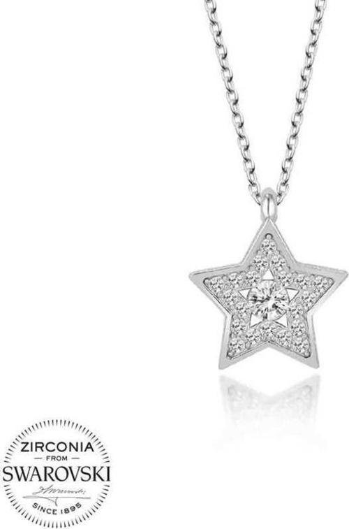Swarovski Taşlı Gümüş Yıldız Bayan Kolye