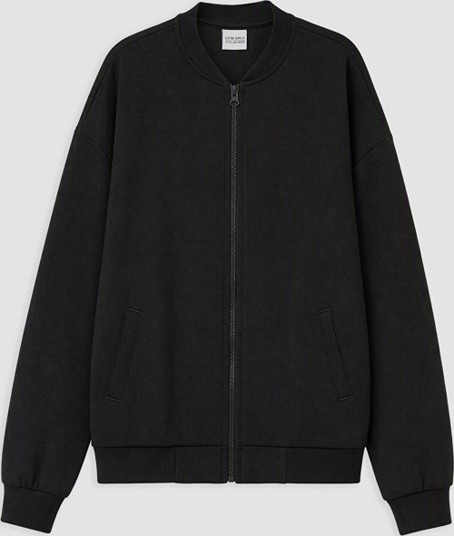 LCW Kids Siyah Kolej Yaka Kız Çocuk Fermuarlı Sweatshirt
