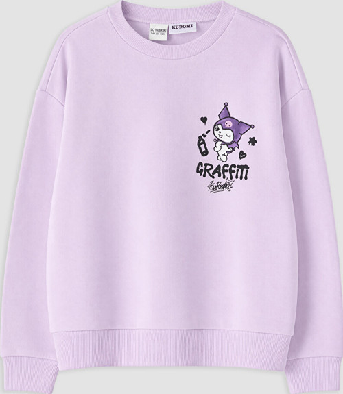 LC WAIKIKI Lila Kuromi Baskılı Kız Çocuk Sweatshirt