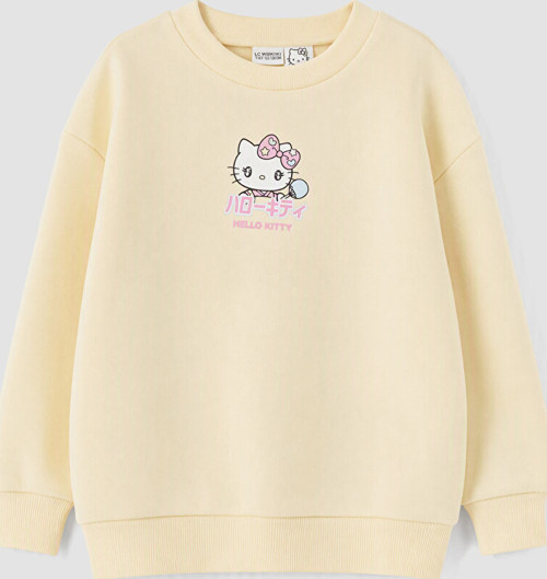 LC WAIKIKI Ekru Hello Kitty Baskılı Kız Çocuk Sweatshirt