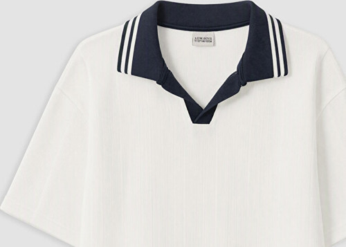 LCW Kids Beyaz Polo Yaka Erkek Çocuk Tişört