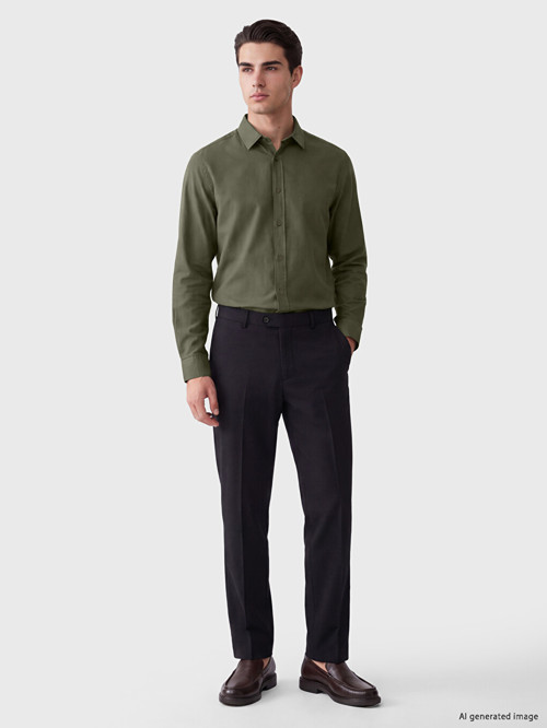 LCW ECO Haki Regular Fit Oxford Erkek Gömlek
